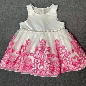 American Princess Dress Baby Size 12M white pink